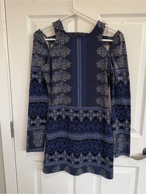 Free People Blue Patterned Dress
